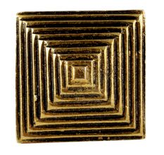 Square Pyramid Antique Golden Aluminium Cabinet Knob